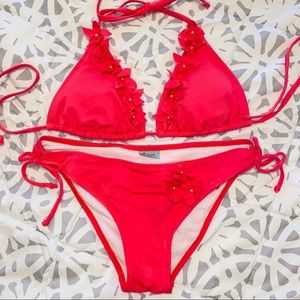 3D floral pearl bikini